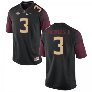 Florida State Seminoles Kevin Knowles II Men's #3 Black Authentic College Football Stitched Jersey