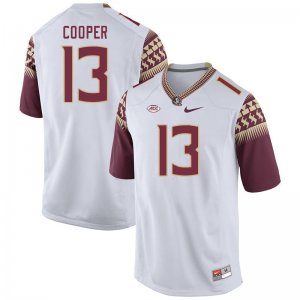 Florida State Seminoles Omarion Cooper Men's #13 White Authentic College Football Stitched Jersey