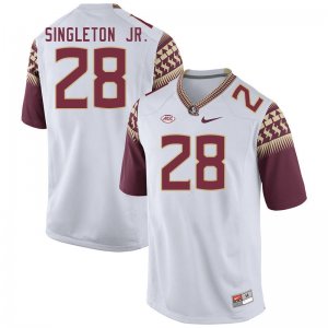 Florida State Seminoles Samuel Singleton Jr. Men's #28 White Authentic College Football Stitched Jersey