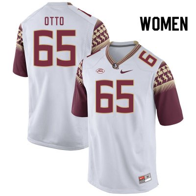 Florida State Seminoles Andre Otto Women's #65 White Authentic College Football Stitched Jersey