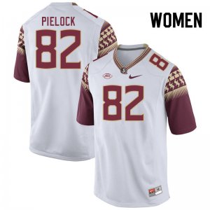 Florida State Seminoles Carson Pielock Women's #82 White Authentic College Football Stitched Jersey