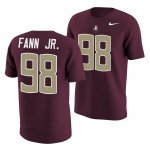 Florida State Seminoles Curtis Fann Jr. Men's #98 Garnet Name & Number College Football Stitched T-Shirt