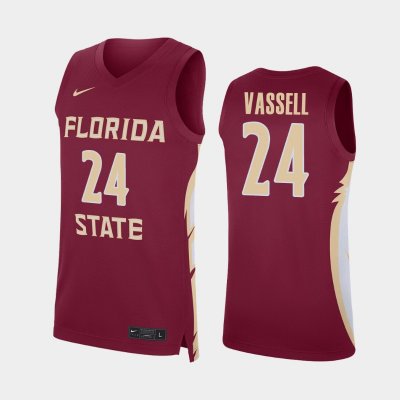 Florida State Seminoles Devin Vassell Men's #24 Garnet Replica College Basketball Stitched Jersey