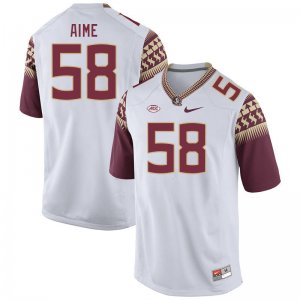 Florida State Seminoles Emile Aime Men's #58 White Authentic College Football Stitched Jersey