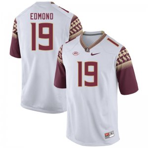 Florida State Seminoles Gilber Edmond Men's #19 White Authentic College Football Stitched Jersey