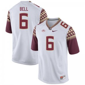 Florida State Seminoles Jaheim Bell Men's #6 White Authentic College Football Stitched Jersey