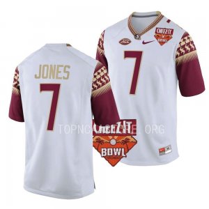 Florida State Seminoles Jarrian Jones Men's #7 2022 Cheez-It Bowl White College Football Stitched Jersey