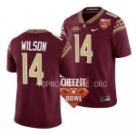 Florida State Seminoles Johnny Wilson Men's #14 2022 Cheez-It Bowl Garnet College Football Stitched Jersey