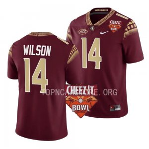 Florida State Seminoles Johnny Wilson Men's #14 2022 Cheez-It Bowl Garnet College Football Stitched Jersey