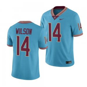 Florida State Seminoles Johnny Wilson Men's #14 2023 Seminole Heritage Turquoise College Football Stitched Jersey