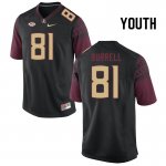 Florida State Seminoles Joshua Burrell Youth #81 Black Authentic College Football Stitched Jersey