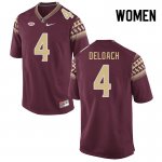 Florida State Seminoles Kalen DeLoach Women's #4 Garnet Authentic College Football Stitched Jersey