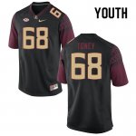 Florida State Seminoles LaNard Toney Youth #68 Black Authentic College Football Stitched Jersey