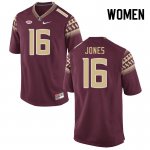 Florida State Seminoles Quindarrius Jones Women's #16 Garnet Authentic College Football Stitched Jersey