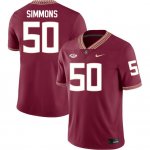 Florida State Seminoles Ron Simmons Men's #50 Maroon Authentic College Football Stitched Jersey