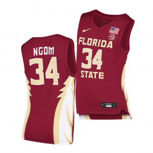 Florida State Seminoles Tanor Ngom Men's #34 Garnet Replica College Basketball Stitched Jersey