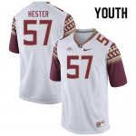 Florida State Seminoles Aaron Hester Youth #57 White Authentic College Football Stitched Jersey