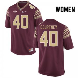 Florida State Seminoles Brian Courtney Women's #40 Garnet Authentic College Football Stitched Jersey