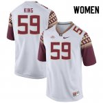 Florida State Seminoles Colin King Women's #59 White Authentic College Football Stitched Jersey