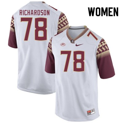 Florida State Seminoles Daughtry Richardson Women's #78 White Authentic College Football Stitched Jersey