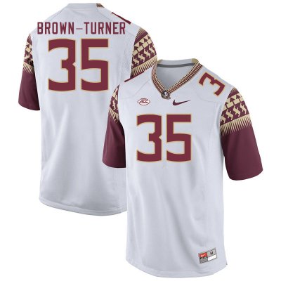 Florida State Seminoles Dylan Brown-Turner Men's #35 White Authentic College Football Stitched Jersey