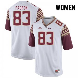 Florida State Seminoles Fernando Padron Women's #83 White Authentic College Football Stitched Jersey