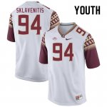 Florida State Seminoles George Sklavenitis Youth #94 White Authentic College Football Stitched Jersey