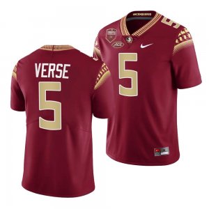 Florida State Seminoles Jared Verse Men's #5 Garnet Seminole Scholar patch Limited College Football Stitched Jersey