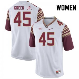 Florida State Seminoles Lamont Green Jr. Women's #45 White Authentic College Football Stitched Jersey