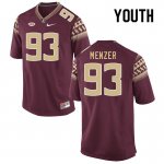 Florida State Seminoles Malakai Menzer Youth #93 Garnet Authentic College Football Stitched Jersey