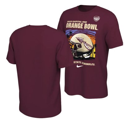 Florida State Seminoles Men's 2023 Orange Bowl Garnet Illustrated College Football Stitched T-Shirt