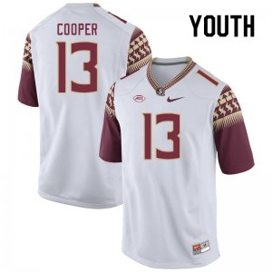 Florida State Seminoles Omarion Cooper Youth #13 White Authentic College Football Stitched Jersey