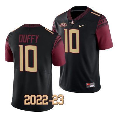 Florida State Seminoles AJ Duffy Men's #10 2022-23 Replica Black College Football Stitched Jersey