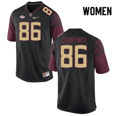 Florida State Seminoles Brian Courtney Women's #86 Black Authentic College Football Stitched Jersey