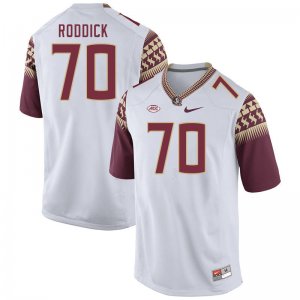 Florida State Seminoles Casey Roddick Men's #70 White Authentic College Football Stitched Jersey