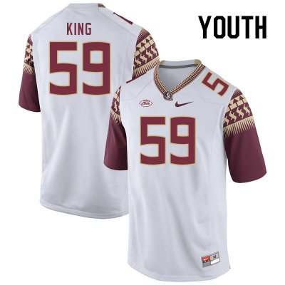 Florida State Seminoles Colin King Youth #59 White Authentic College Football Stitched Jersey