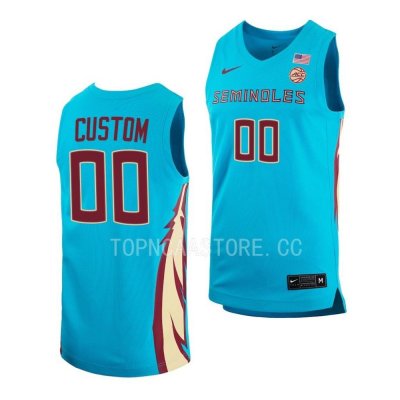 Florida State Seminoles Custom Men's #00 Turquoise Alternate 2022-23 Replica College Basketball Stitched Jersey