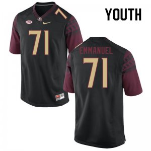 Florida State Seminoles D'Mitri Emmanuel Youth #71 Black Authentic College Football Stitched Jersey