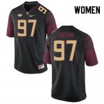 Florida State Seminoles Dylan Brown Women's #97 Black Authentic College Football Stitched Jersey