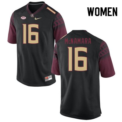 Florida State Seminoles Dylan McNamara Women's #16 Black Authentic College Football Stitched Jersey