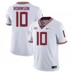 Florida State Seminoles Jammie Robinson Men's #10 White Authentic College Football Stitched Jersey