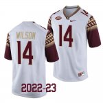 Florida State Seminoles Johnny Wilson Men's #14 White Replica 2022-23 College Football Stitched Jersey