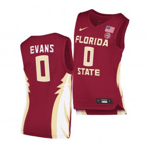 Florida State Seminoles RayQuan Evans Men's #0 Garnet Replica College Basketball Stitched Jersey