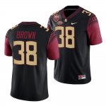 Florida State Seminoles Shyheim Brown Men's #38 Seminole Scholar patch Black College Football Stitched Jersey