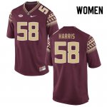 Florida State Seminoles Bless Harris Women's #58 Garnet Authentic College Football Stitched Jersey