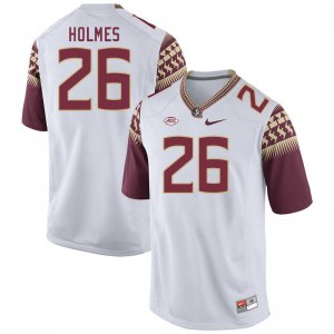 Florida State Seminoles Caziah Holmes Men's #26 White Authentic College Football Stitched Jersey