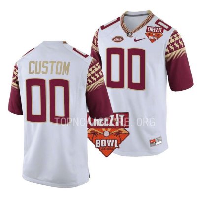 Florida State Seminoles Custom Men's #00 2022 Cheez-It Bowl White College Football Stitched Jersey