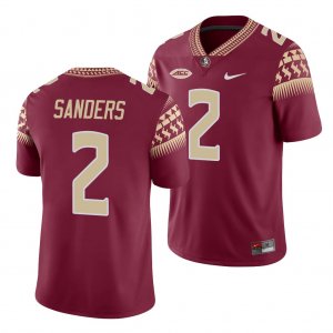 Florida State Seminoles Deion Sanders Men's #2 Garnet College Football Stitched Jersey