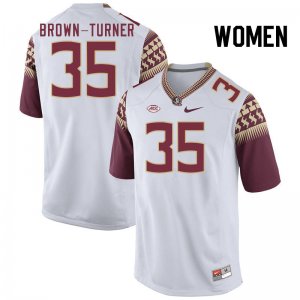 Florida State Seminoles Dylan Brown-Turner Women's #35 White Authentic College Football Stitched Jersey