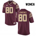 Florida State Seminoles Goldie Lawrence Women's #80 Garnet Authentic College Football Stitched Jersey